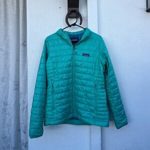 Like New Women's Teal Patagonia Nano Puff Jacket (Large)
